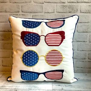 Arlee Home Fashions Sunglasses Patriotic Throw Pillow